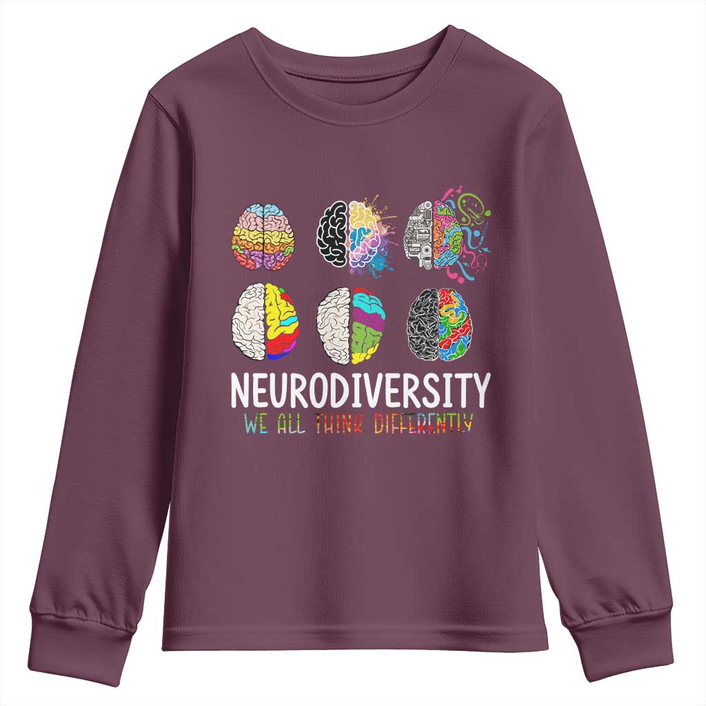 Embrace Neurodiversity Youth Sweatshirt We All Think Differently