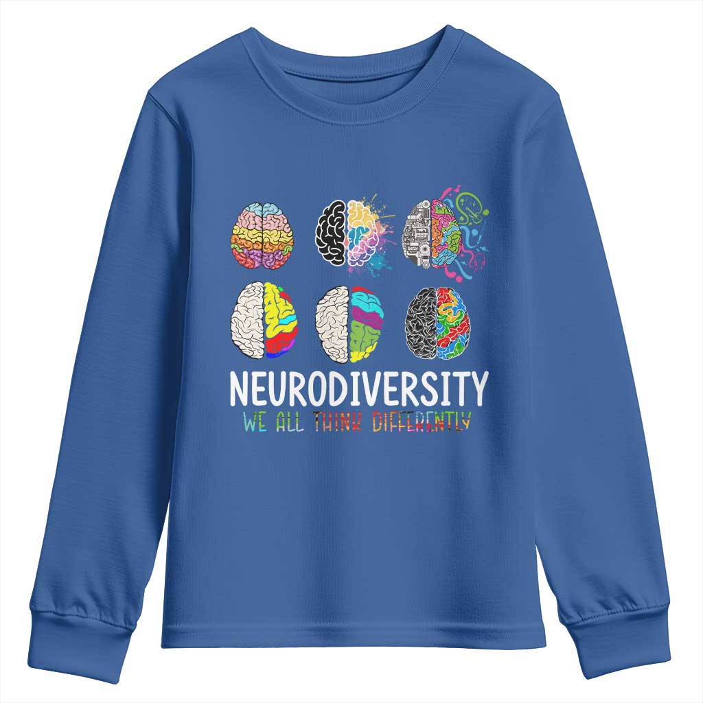 Embrace Neurodiversity Youth Sweatshirt We All Think Differently