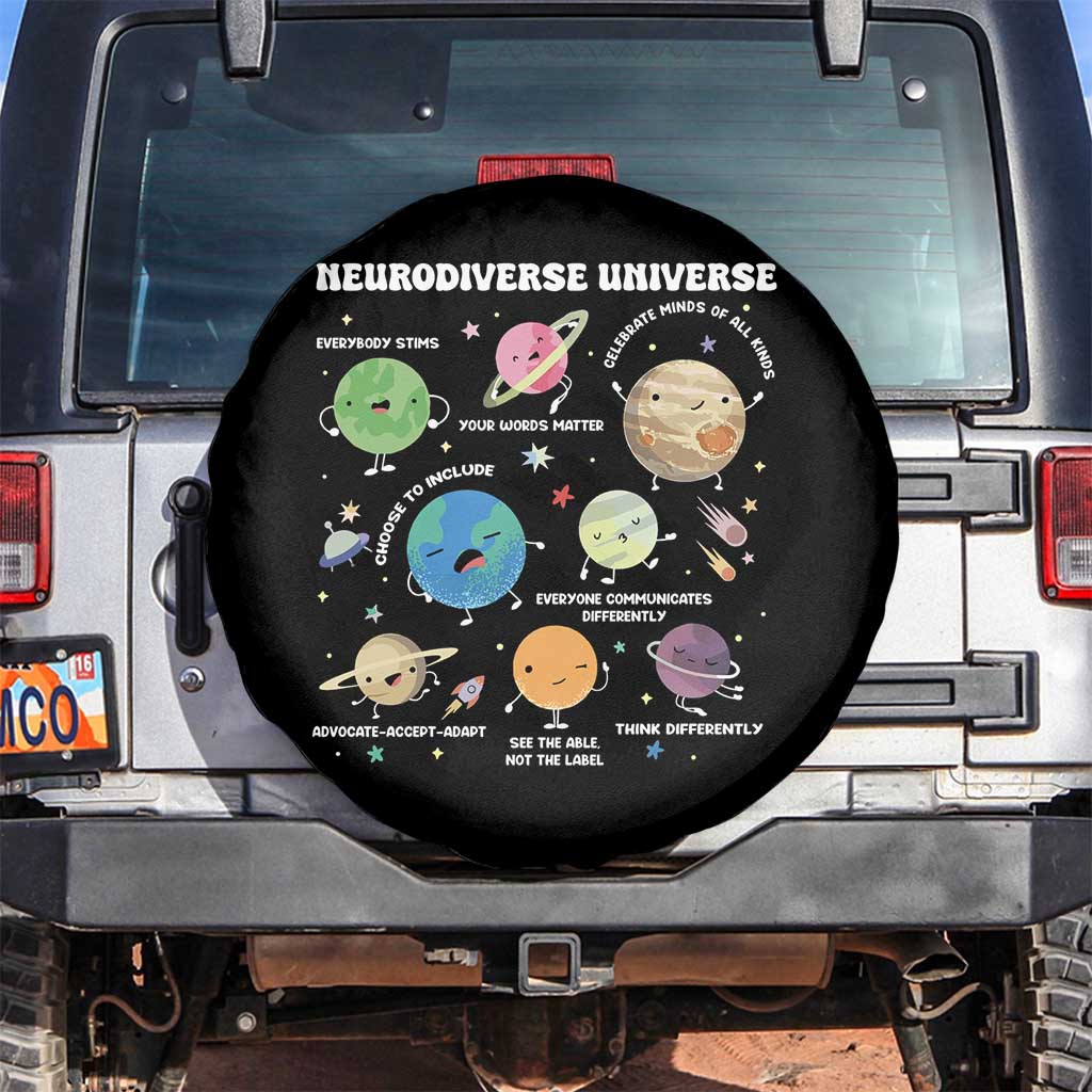 Neurodiverse Universe Spare Tire Cover Autism Awareness ASD ADHD Neurodiversity Sped Teacher