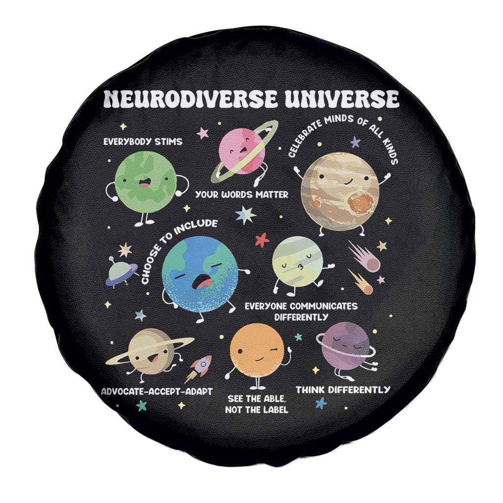 Neurodiverse Universe Spare Tire Cover Autism Awareness ASD ADHD Neurodiversity Sped Teacher