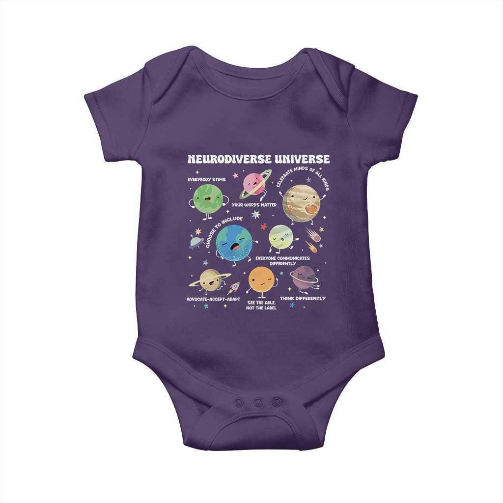 Neurodiverse Universe Baby Onesie Autism Awareness ASD ADHD Neurodiversity Sped Teacher