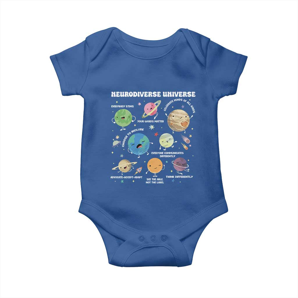 Neurodiverse Universe Baby Onesie Autism Awareness ASD ADHD Neurodiversity Sped Teacher