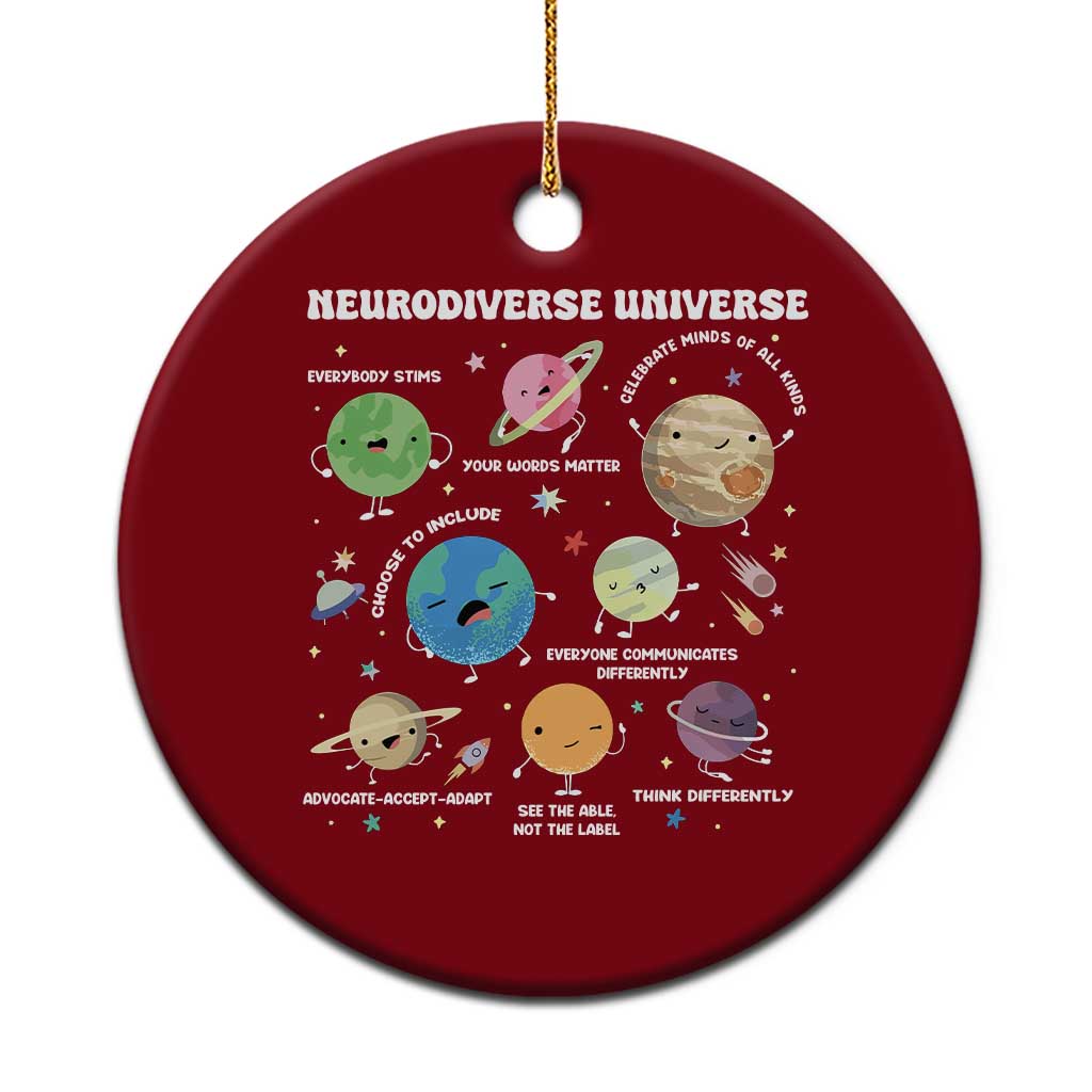 Neurodiverse Universe Ceramic Ornament Autism Awareness ASD ADHD Neurodiversity Sped Teacher - Wonder Print Shop