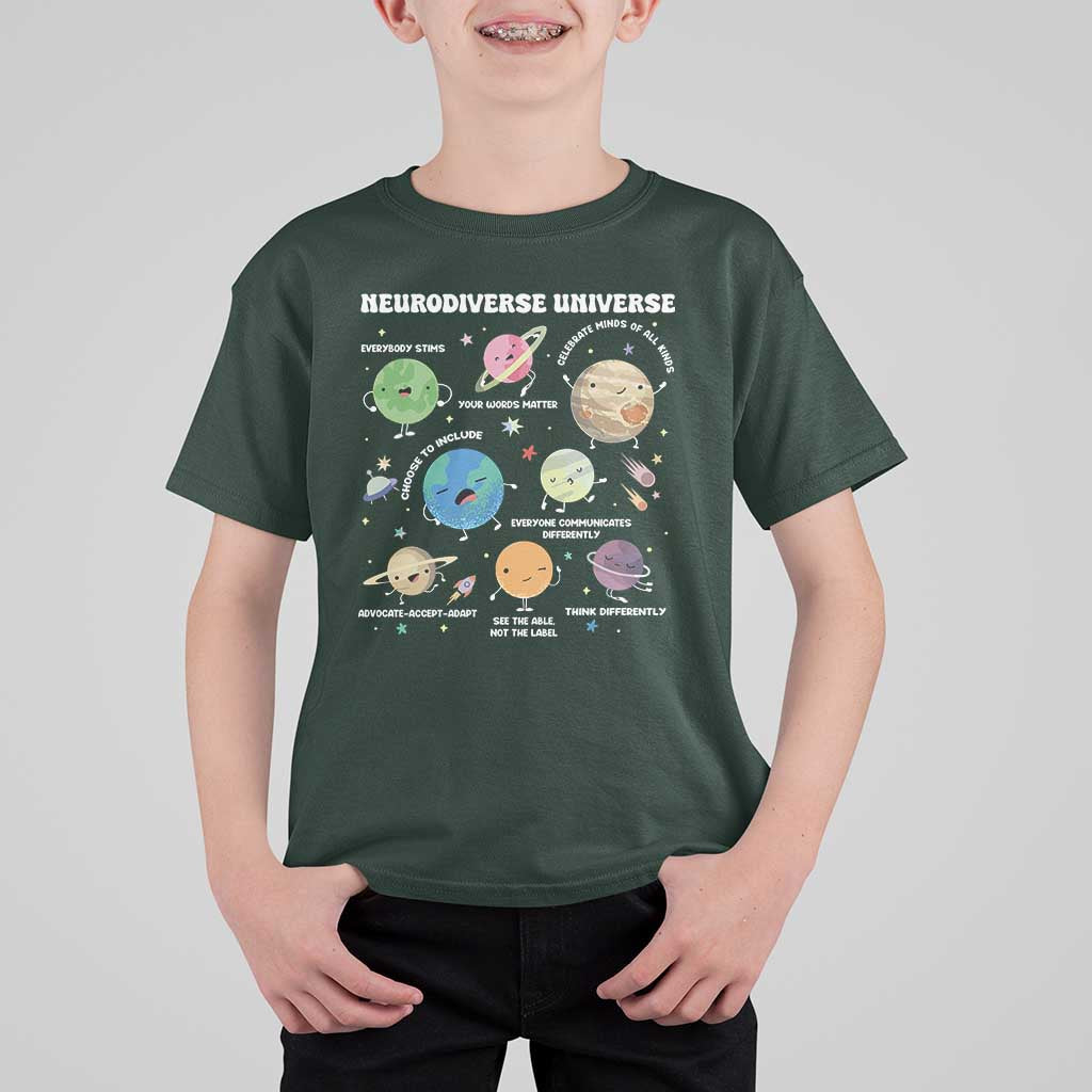 Neurodiverse Universe T Shirt For Kid Autism Awareness ASD ADHD Neurodiversity Sped Teacher