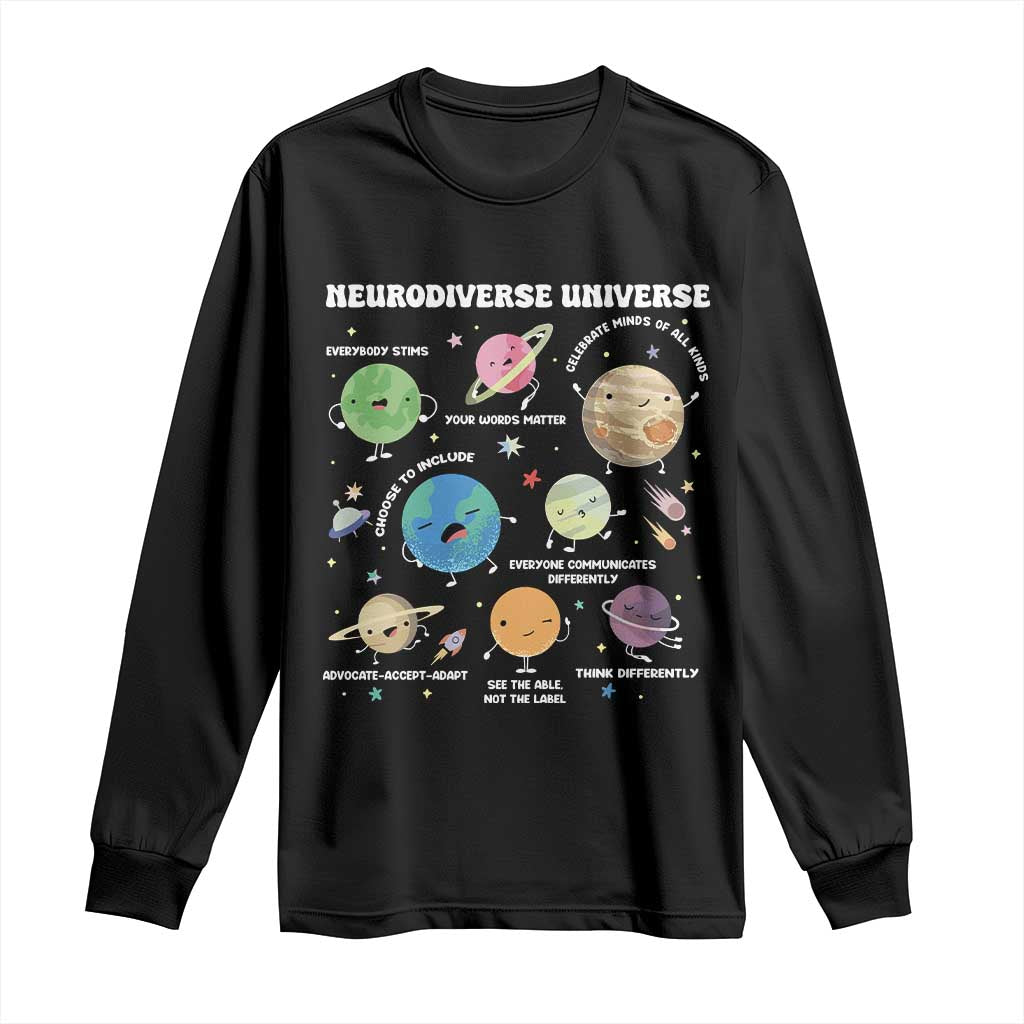 Neurodiverse Universe Long Sleeve Shirt Autism Awareness ASD ADHD Neurodiversity Sped Teacher