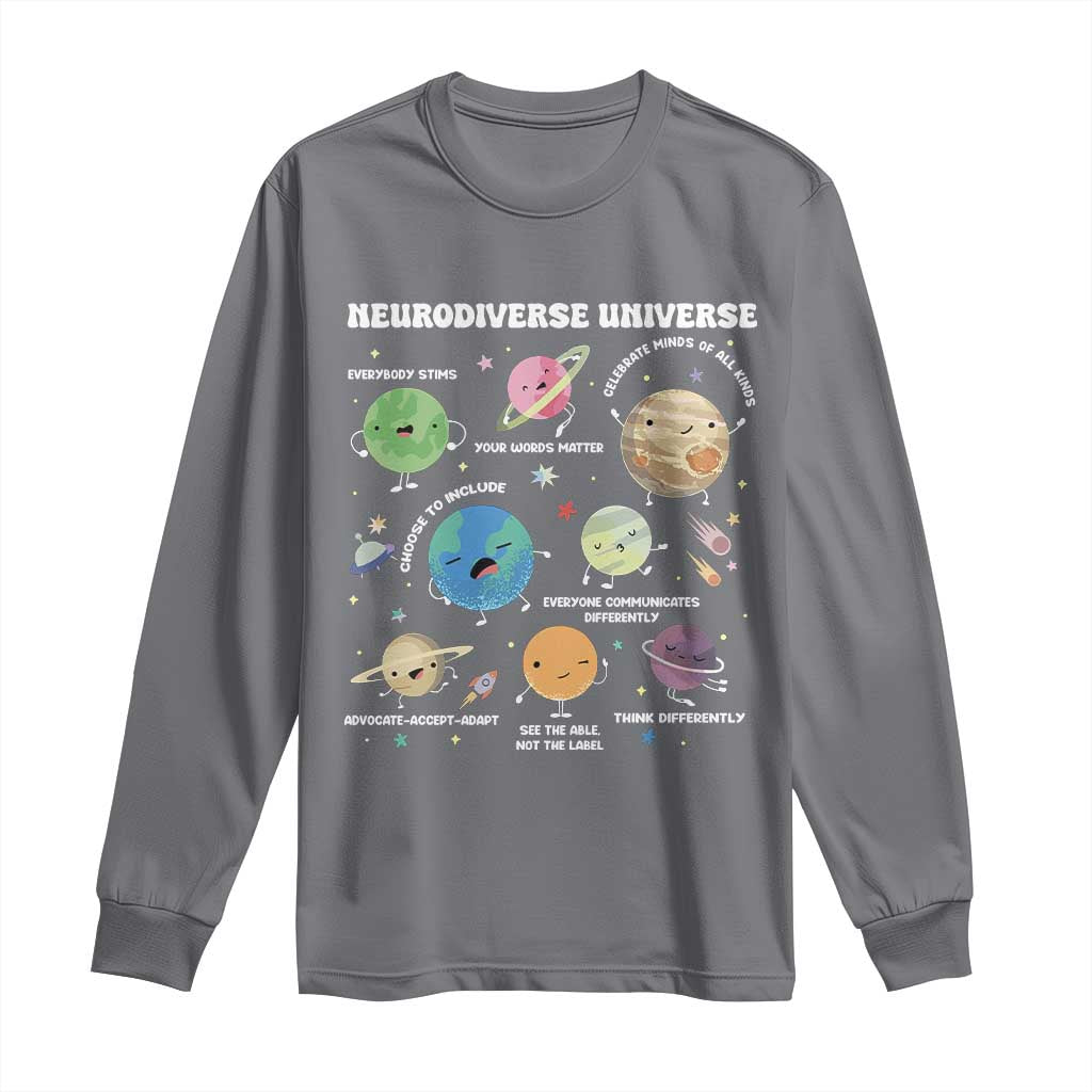 Neurodiverse Universe Long Sleeve Shirt Autism Awareness ASD ADHD Neurodiversity Sped Teacher