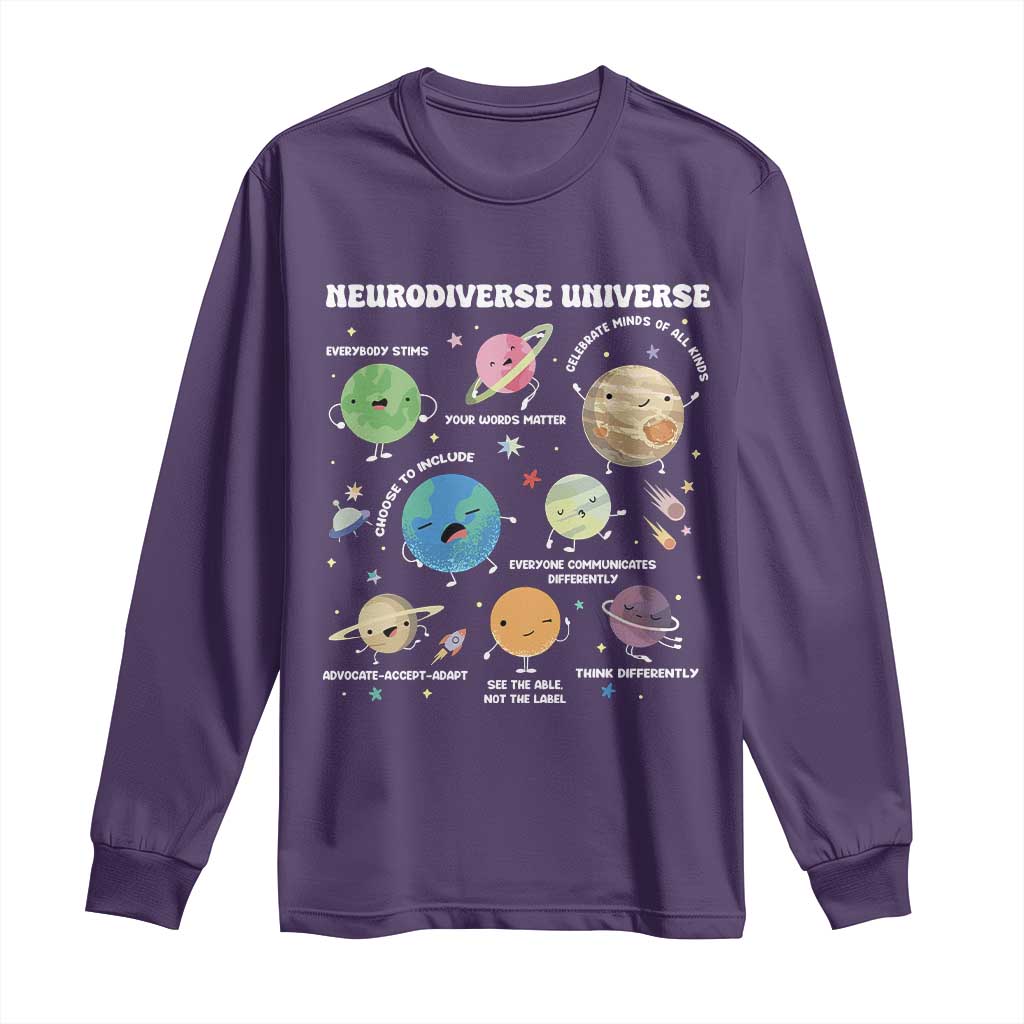 Neurodiverse Universe Long Sleeve Shirt Autism Awareness ASD ADHD Neurodiversity Sped Teacher