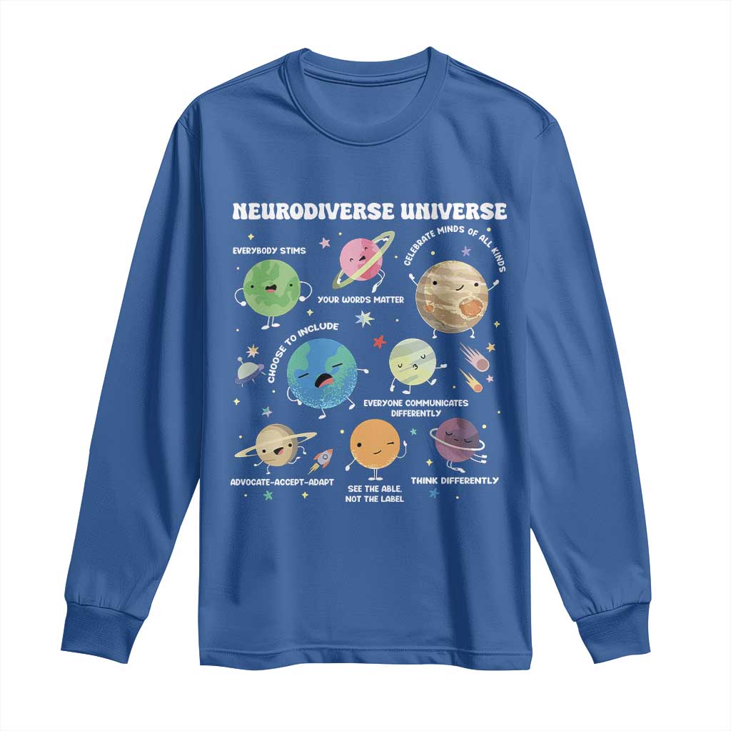 Neurodiverse Universe Long Sleeve Shirt Autism Awareness ASD ADHD Neurodiversity Sped Teacher
