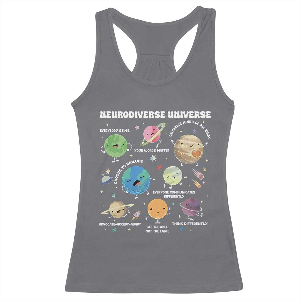 Neurodiverse Universe Racerback Tank Top Autism Awareness ASD ADHD Neurodiversity Sped Teacher