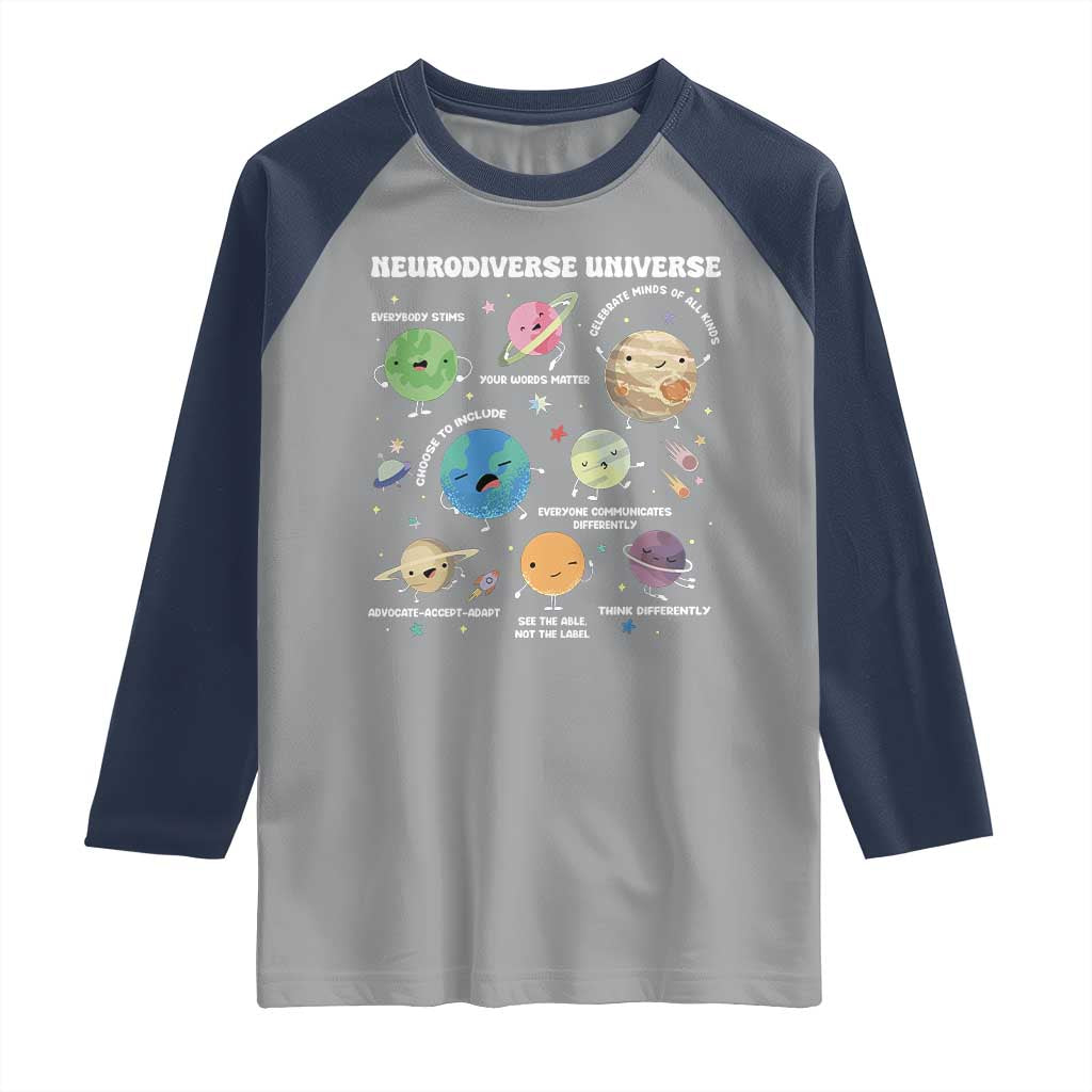 Neurodiverse Universe Raglan Shirt Autism Awareness ASD ADHD Neurodiversity Sped Teacher