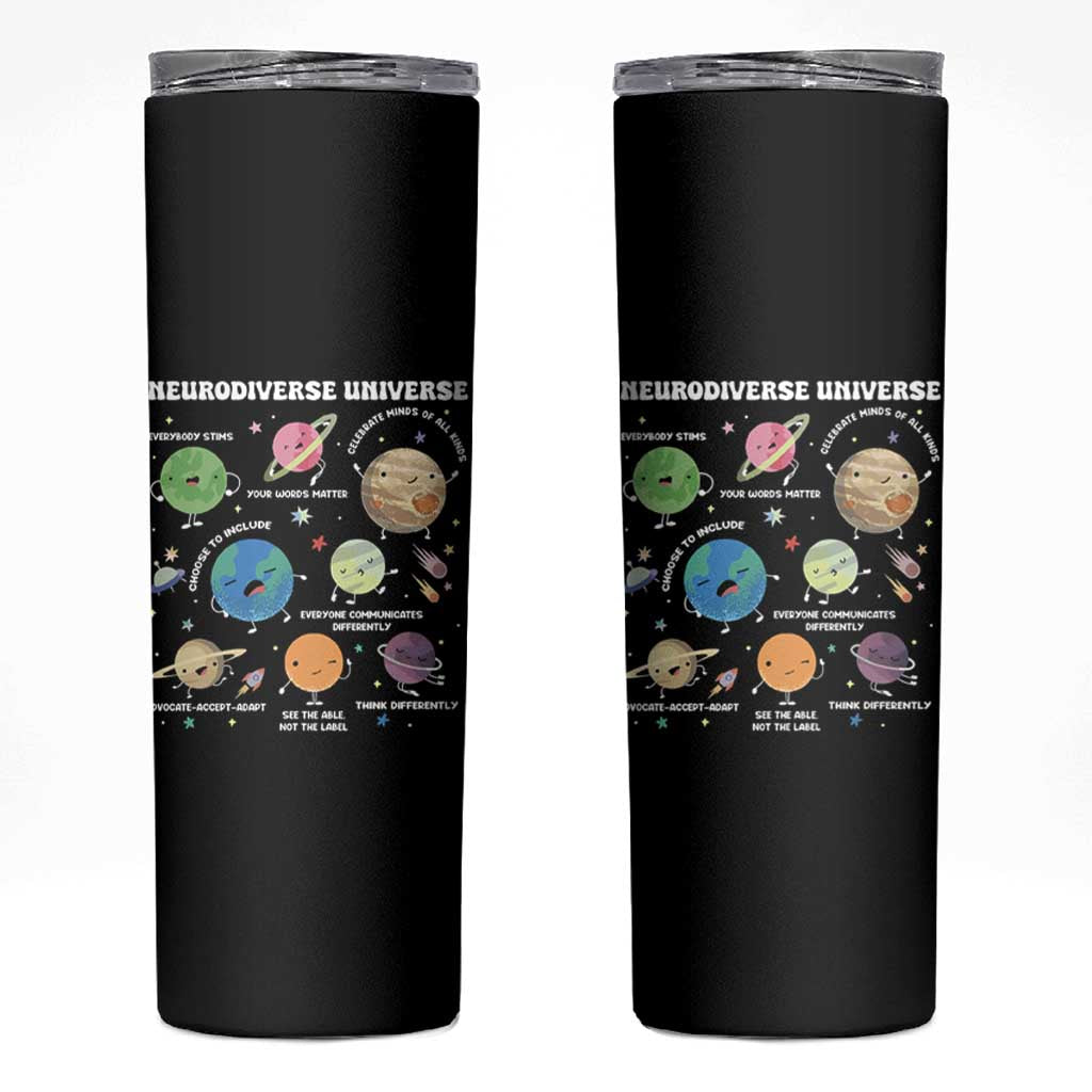 Neurodiverse Universe Skinny Tumbler Autism Awareness ASD ADHD Neurodiversity Sped Teacher