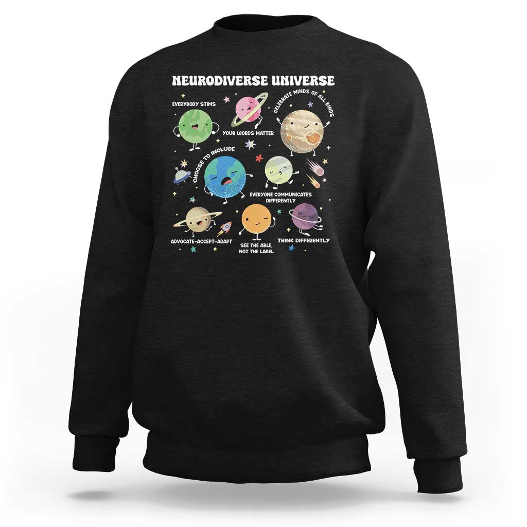 Neurodiverse Universe Sweatshirt Autism Awareness ASD ADHD Neurodiversity Sped Teacher