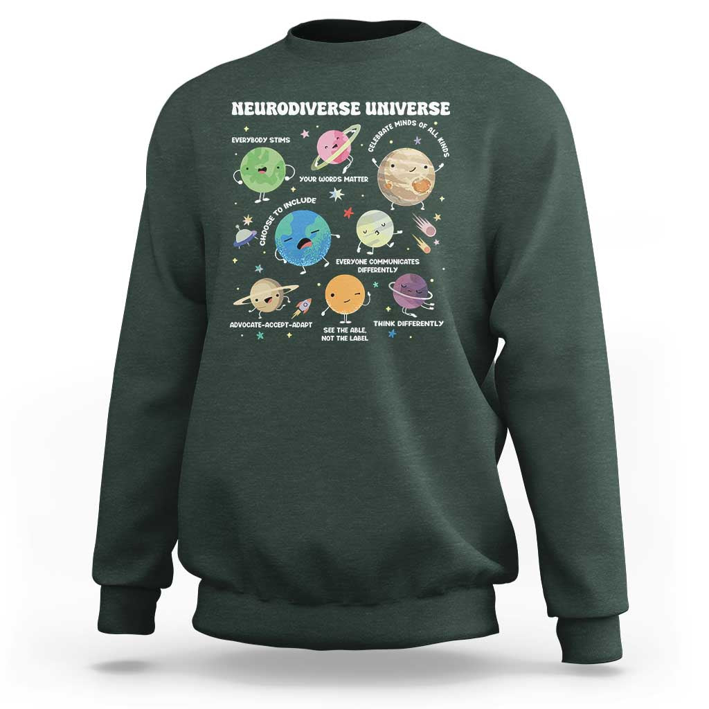 Neurodiverse Universe Sweatshirt Autism Awareness ASD ADHD Neurodiversity Sped Teacher