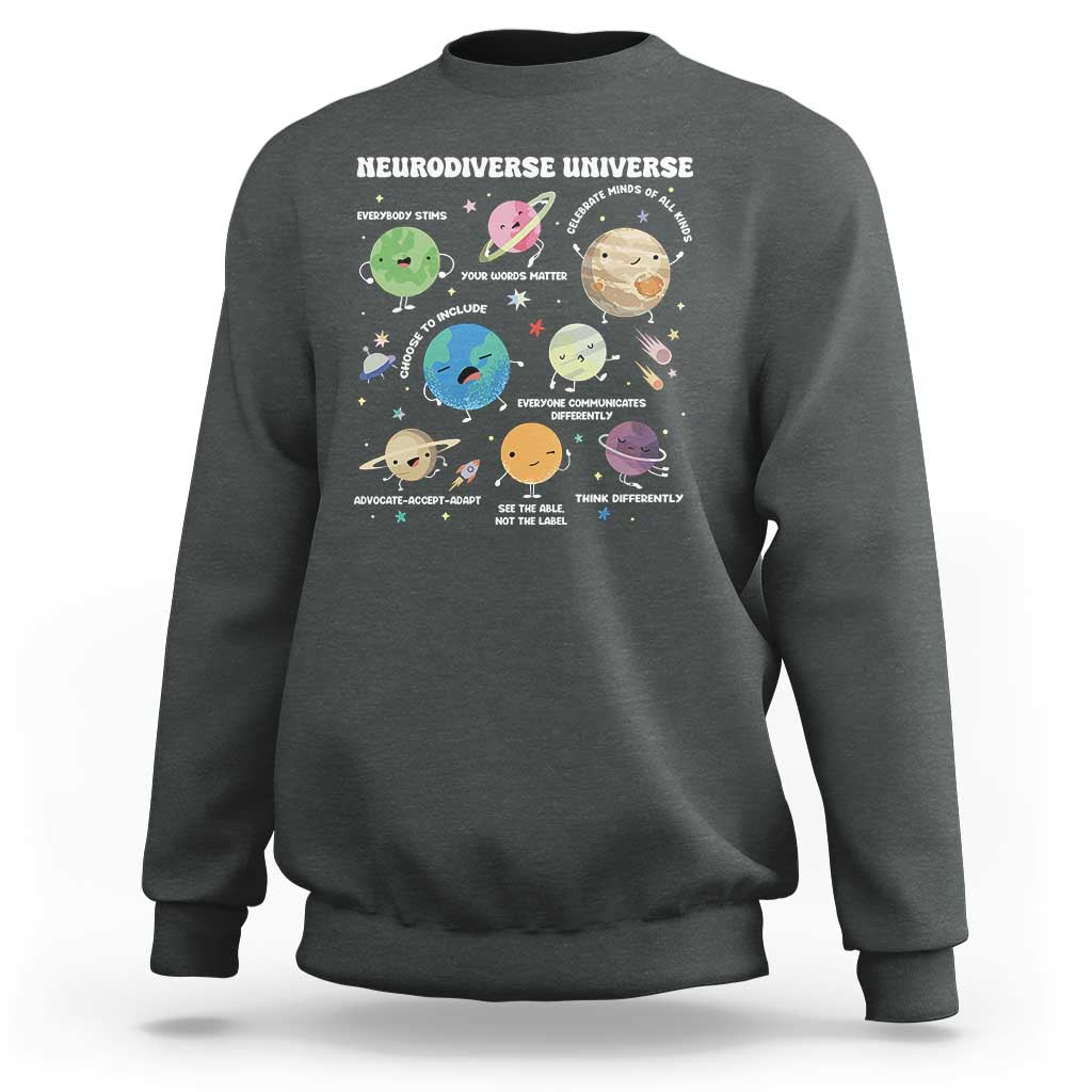 Neurodiverse Universe Sweatshirt Autism Awareness ASD ADHD Neurodiversity Sped Teacher
