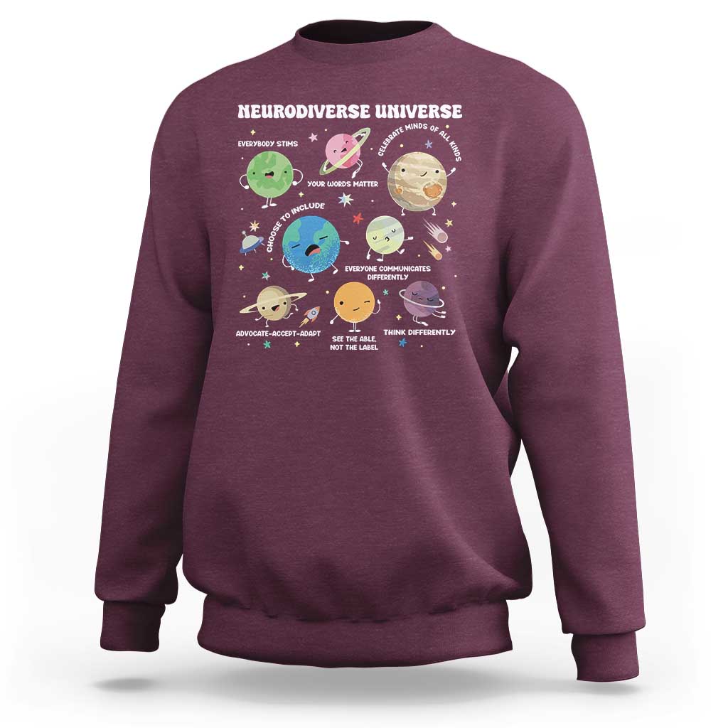 Neurodiverse Universe Sweatshirt Autism Awareness ASD ADHD Neurodiversity Sped Teacher