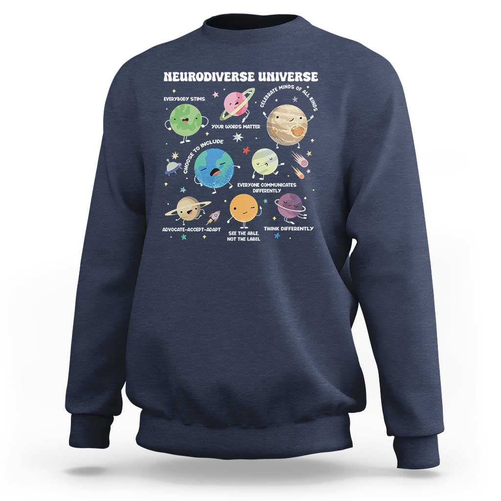 Neurodiverse Universe Sweatshirt Autism Awareness ASD ADHD Neurodiversity Sped Teacher