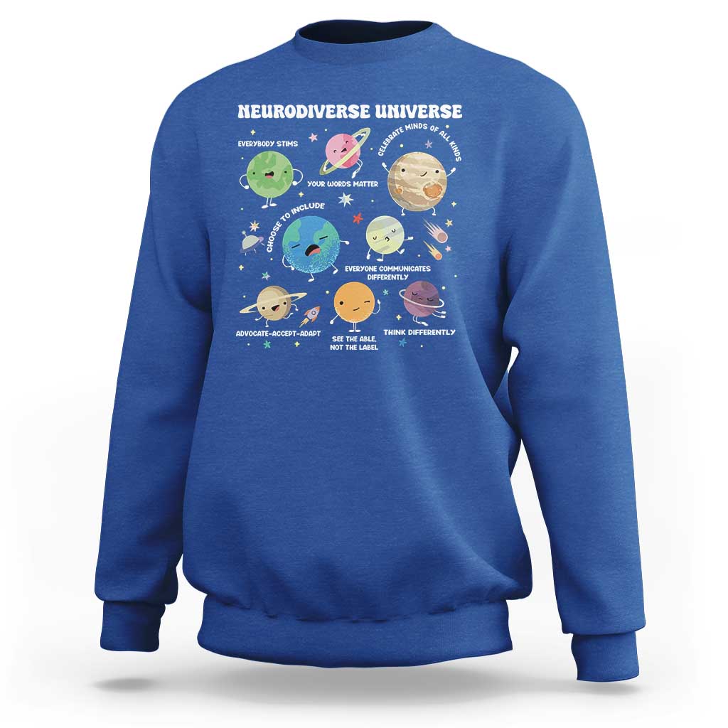 Neurodiverse Universe Sweatshirt Autism Awareness ASD ADHD Neurodiversity Sped Teacher