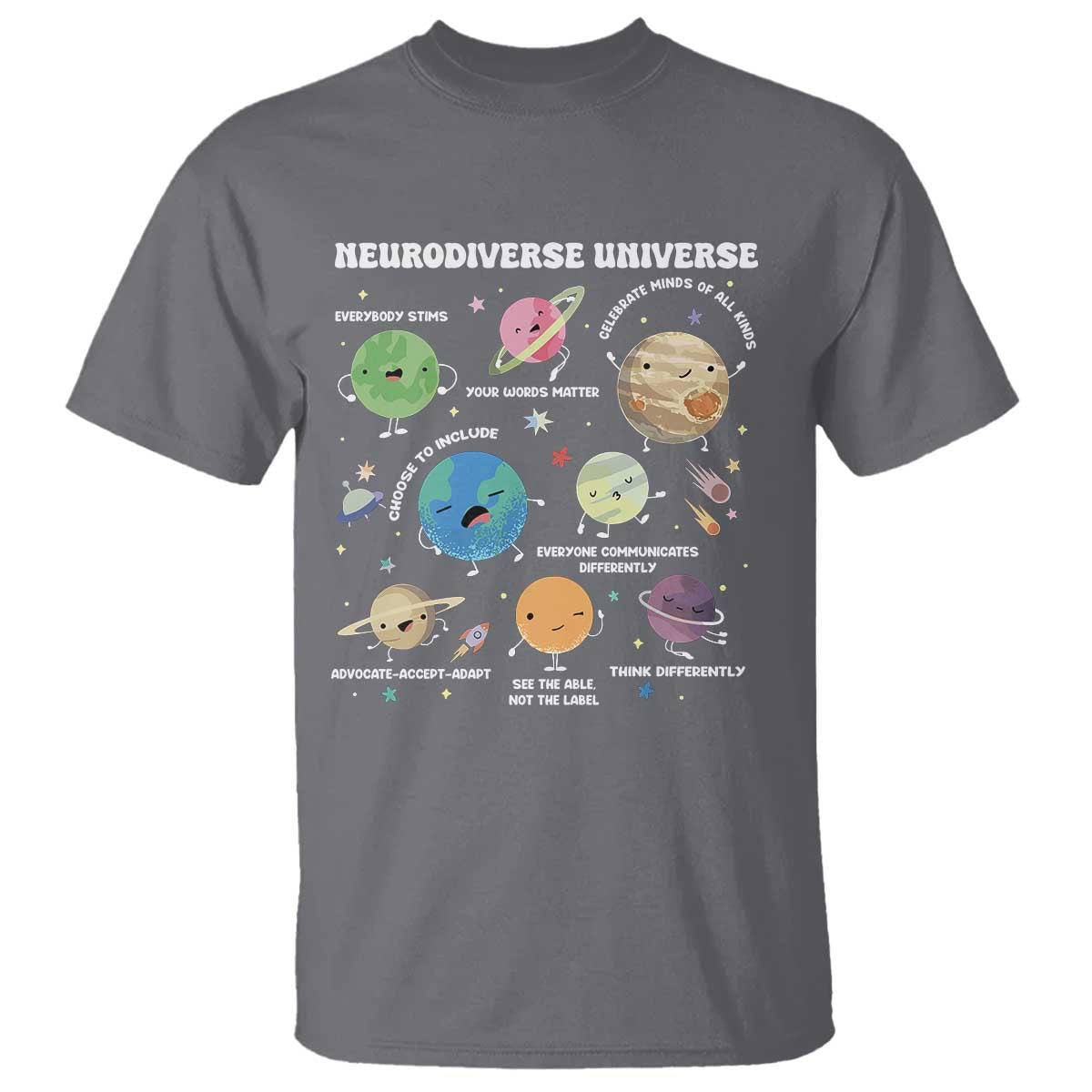 Neurodiverse Universe T Shirt Autism Awareness ASD ADHD Neurodiversity Sped Teacher