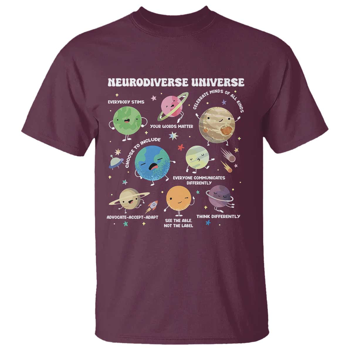 Neurodiverse Universe T Shirt Autism Awareness ASD ADHD Neurodiversity Sped Teacher