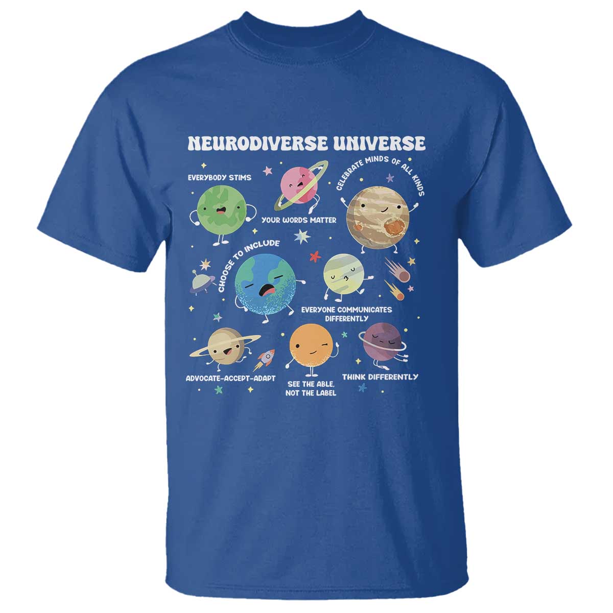 Neurodiverse Universe T Shirt Autism Awareness ASD ADHD Neurodiversity Sped Teacher