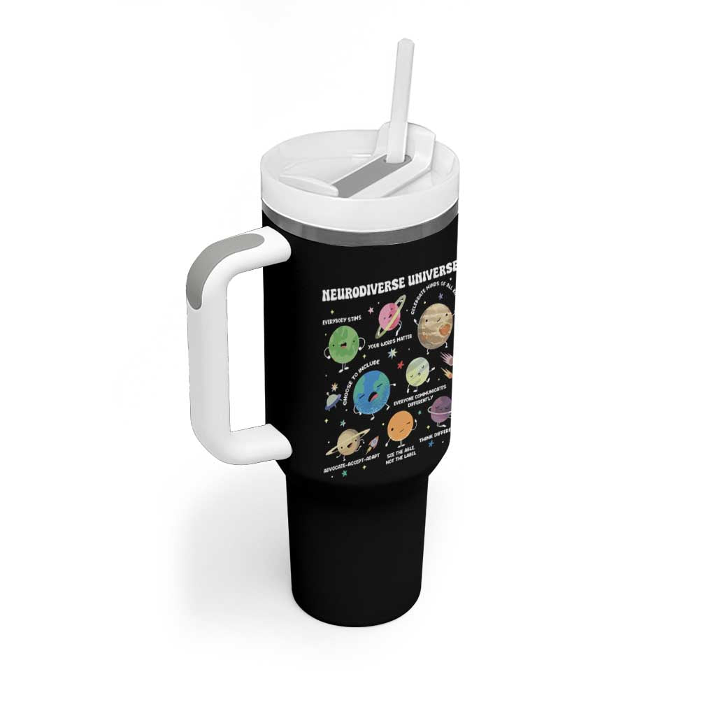 Neurodiverse Universe Tumbler With Handle Autism Awareness ASD ADHD Neurodiversity Sped Teacher