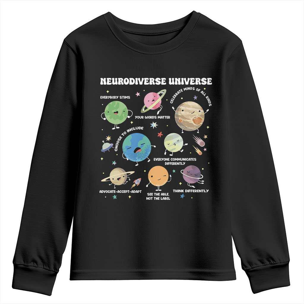 Neurodiverse Universe Youth Sweatshirt Autism Awareness ASD ADHD Neurodiversity Sped Teacher
