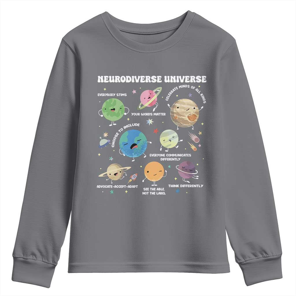 Neurodiverse Universe Youth Sweatshirt Autism Awareness ASD ADHD Neurodiversity Sped Teacher