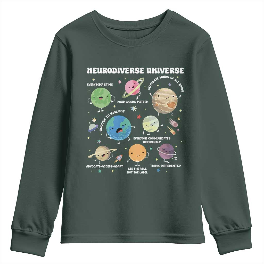 Neurodiverse Universe Youth Sweatshirt Autism Awareness ASD ADHD Neurodiversity Sped Teacher