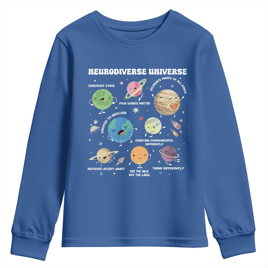 Neurodiverse Universe Youth Sweatshirt Autism Awareness ASD ADHD Neurodiversity Sped Teacher
