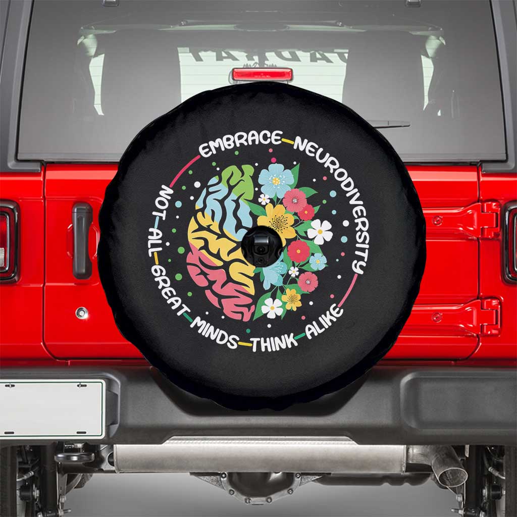 Embrace Neurodiversity Spare Tire Cover Neurodiverse Brain Autism Awareness ADHD Autistic