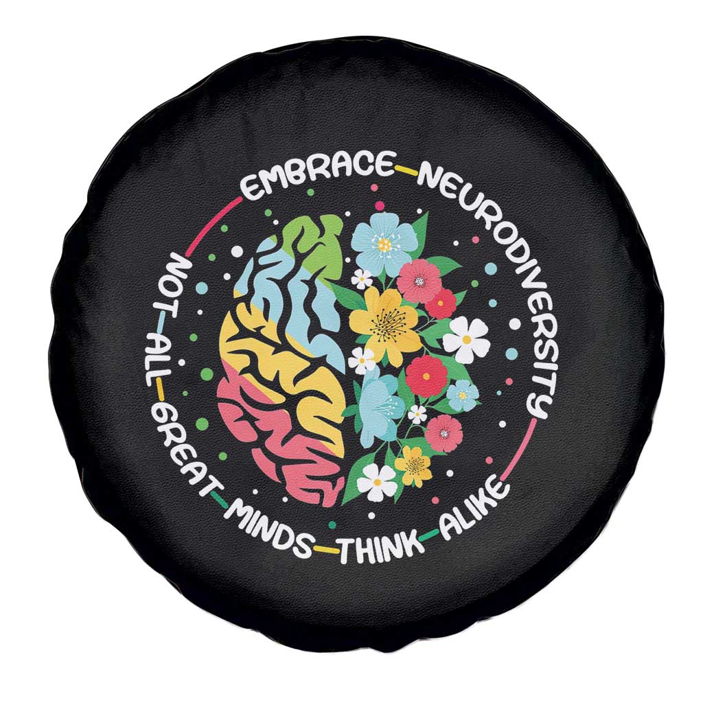Embrace Neurodiversity Spare Tire Cover Neurodiverse Brain Autism Awareness ADHD Autistic
