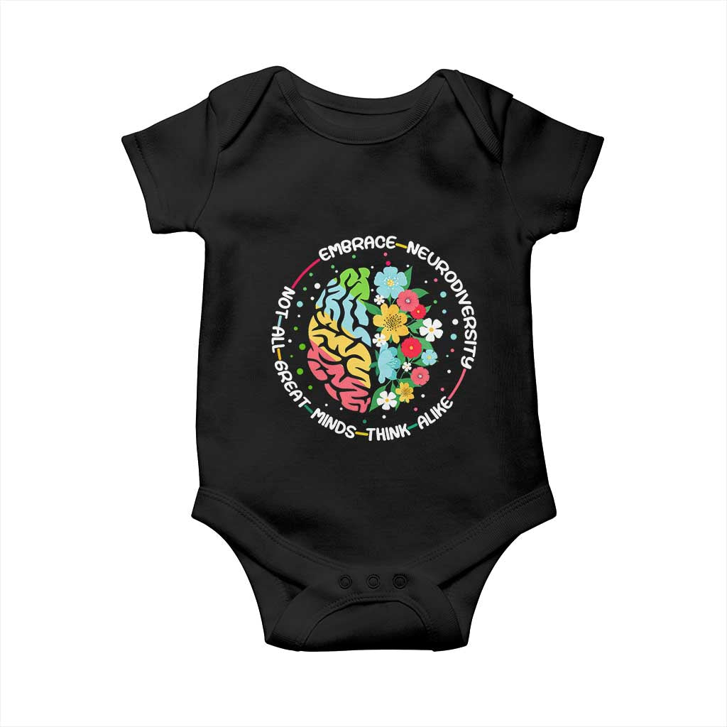 Embrace Neurodiversity Baby Onesie Neurodiverse Brain Autism Awareness ADHD Autistic