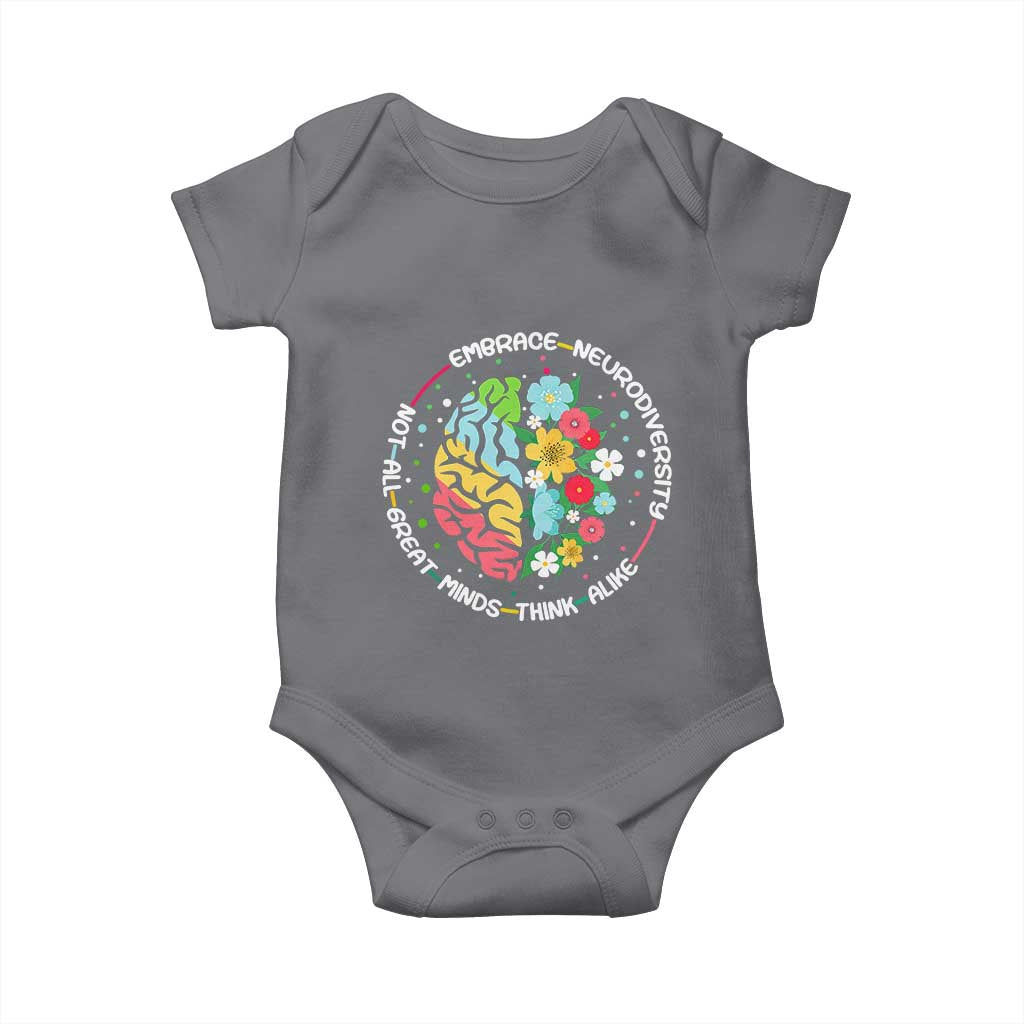Embrace Neurodiversity Baby Onesie Neurodiverse Brain Autism Awareness ADHD Autistic