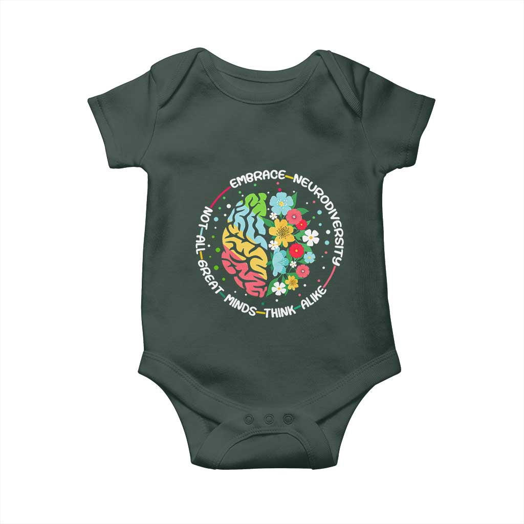 Embrace Neurodiversity Baby Onesie Neurodiverse Brain Autism Awareness ADHD Autistic