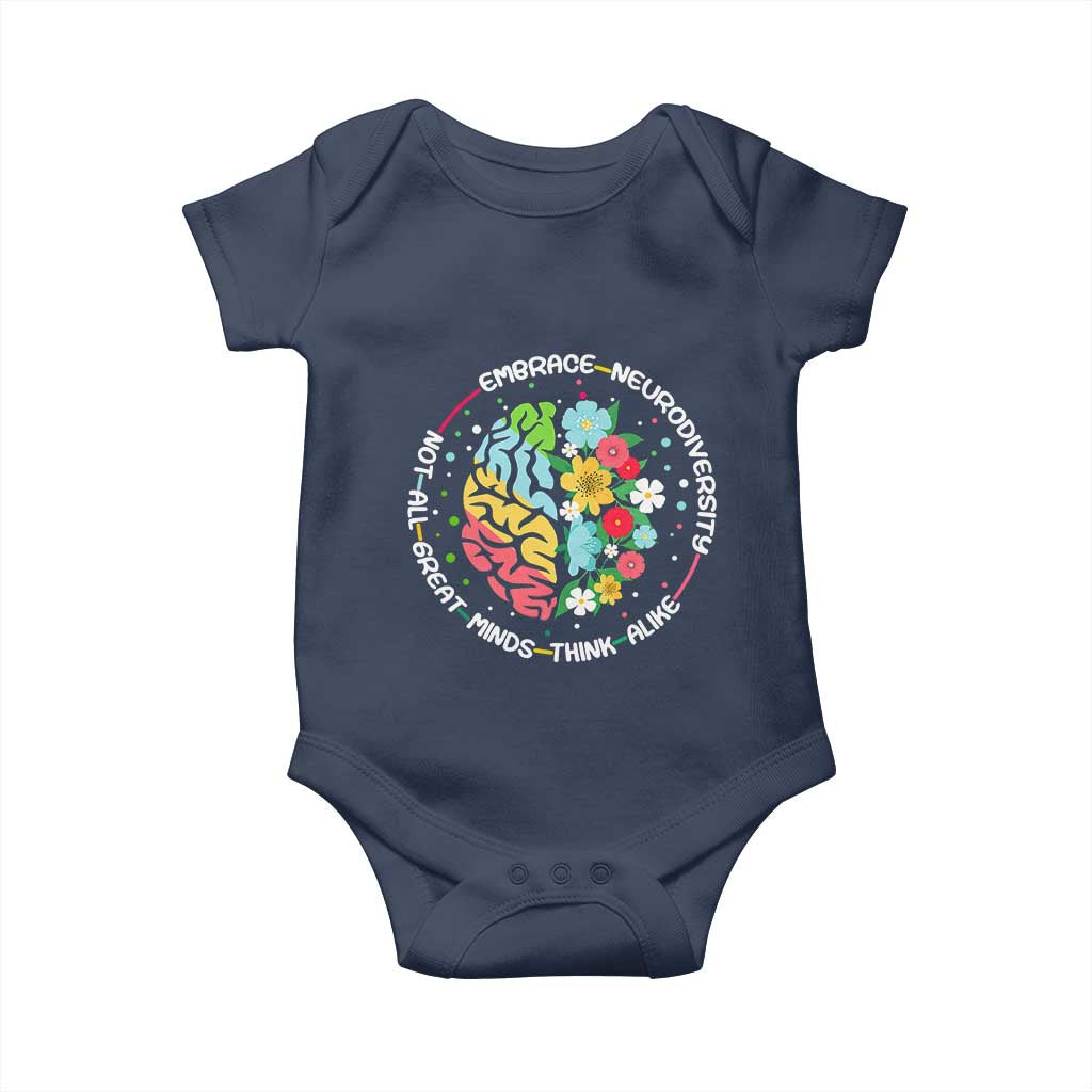 Embrace Neurodiversity Baby Onesie Neurodiverse Brain Autism Awareness ADHD Autistic