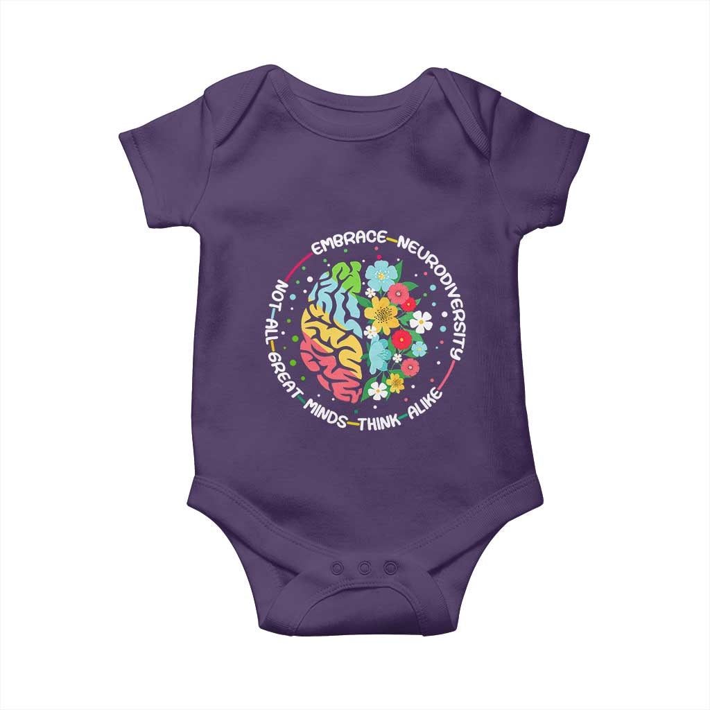 Embrace Neurodiversity Baby Onesie Neurodiverse Brain Autism Awareness ADHD Autistic