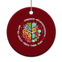 Embrace Neurodiversity Ceramic Ornament Neurodiverse Brain Autism Awareness ADHD Autistic - Wonder Print Shop