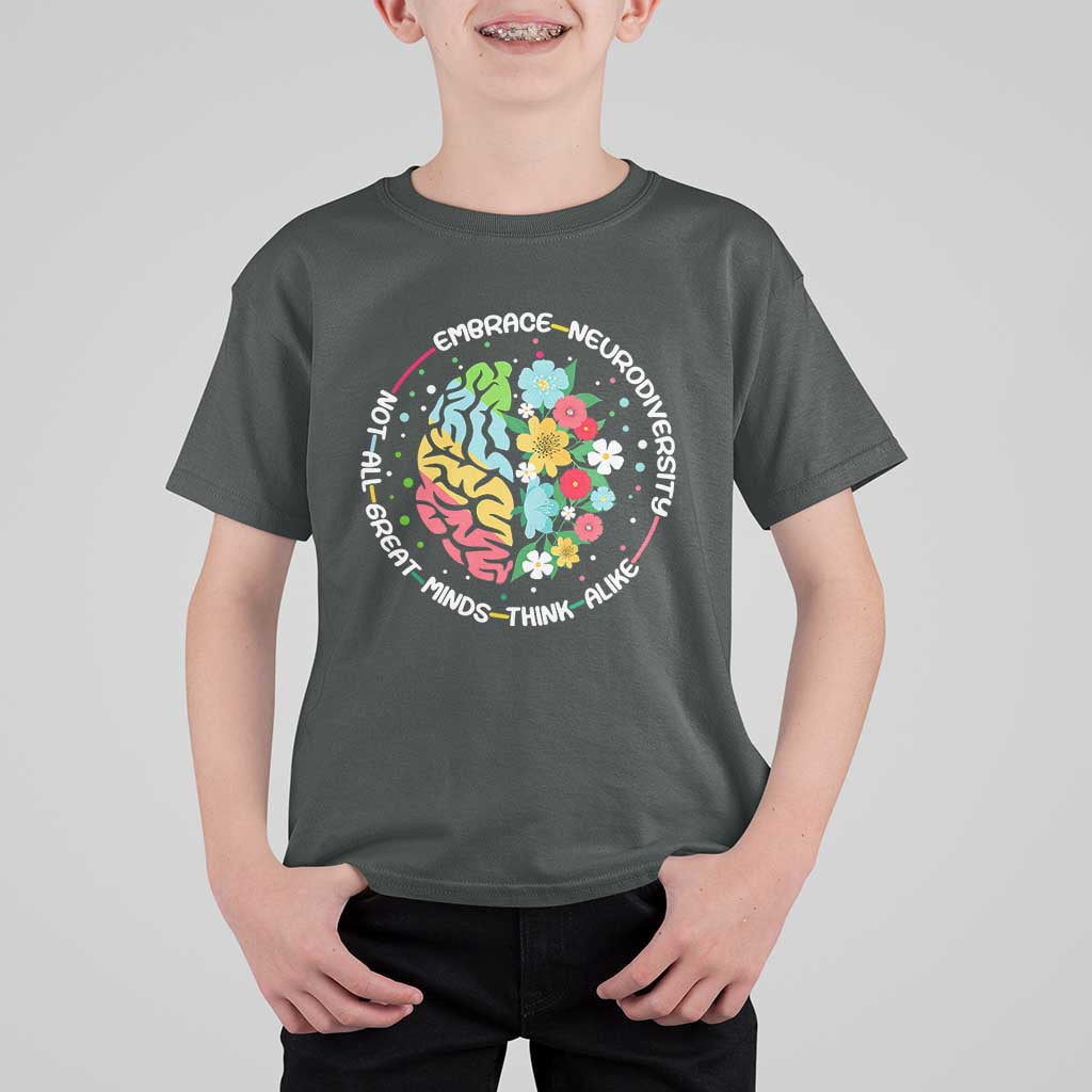 Embrace Neurodiversity T Shirt For Kid Neurodiverse Brain Autism Awareness ADHD Autistic