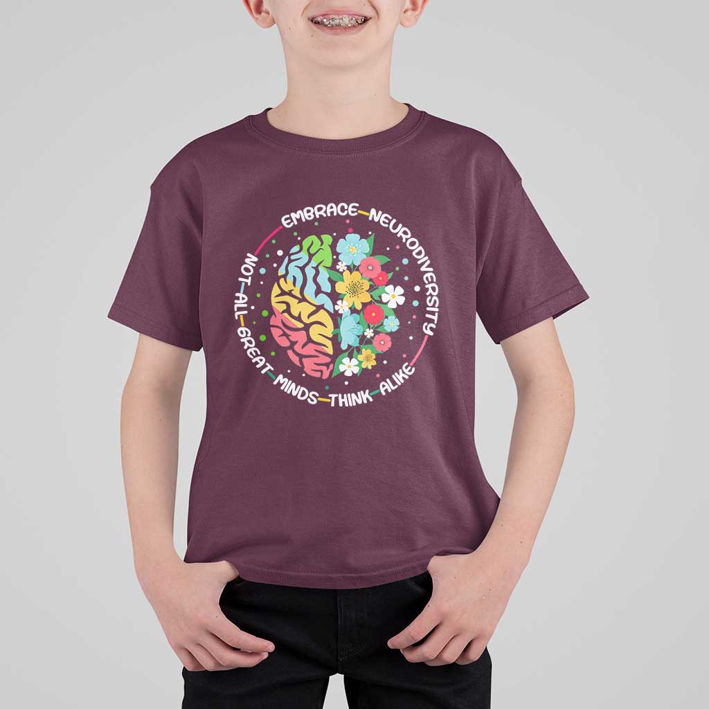 Embrace Neurodiversity T Shirt For Kid Neurodiverse Brain Autism Awareness ADHD Autistic