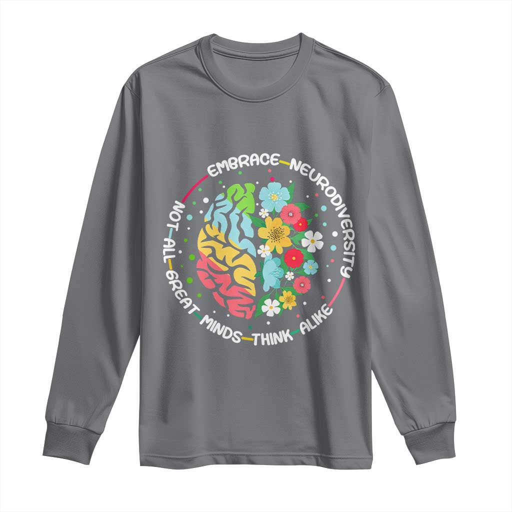 Embrace Neurodiversity Long Sleeve Shirt Neurodiverse Brain Autism Awareness ADHD Autistic