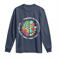 Embrace Neurodiversity Long Sleeve Shirt Neurodiverse Brain Autism Awareness ADHD Autistic
