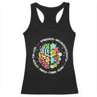 Embrace Neurodiversity Racerback Tank Top Neurodiverse Brain Autism Awareness ADHD Autistic