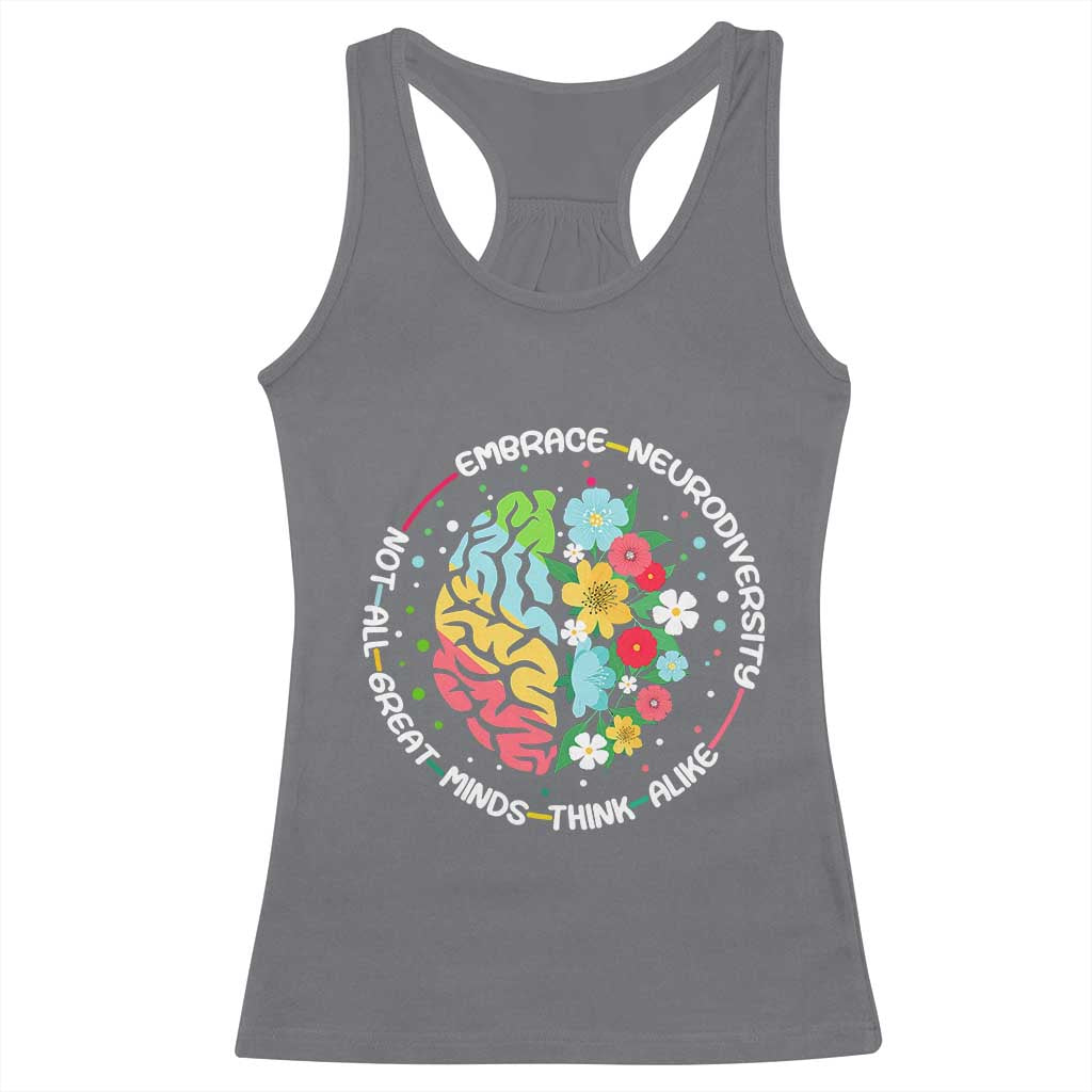 Embrace Neurodiversity Racerback Tank Top Neurodiverse Brain Autism Awareness ADHD Autistic