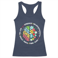 Embrace Neurodiversity Racerback Tank Top Neurodiverse Brain Autism Awareness ADHD Autistic