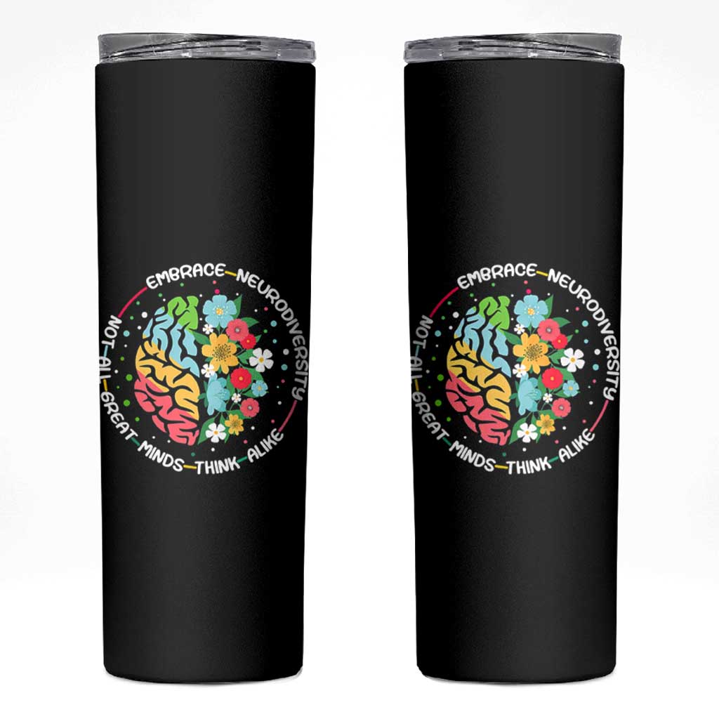 Embrace Neurodiversity Skinny Tumbler Neurodiverse Brain Autism Awareness ADHD Autistic