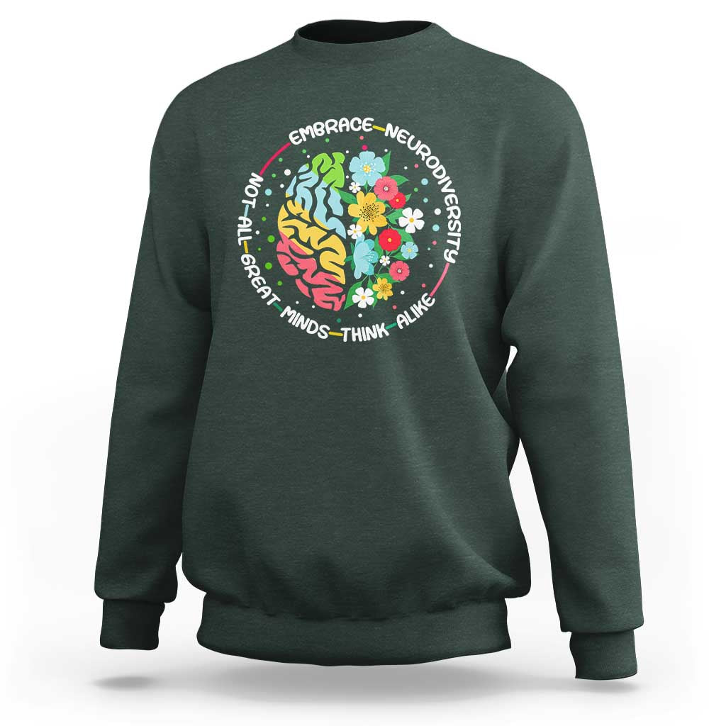 Embrace Neurodiversity Sweatshirt Neurodiverse Brain Autism Awareness ADHD Autistic
