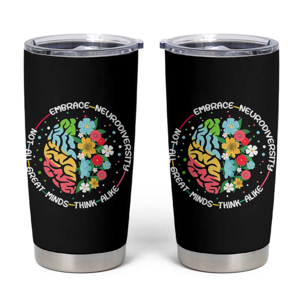 Embrace Neurodiversity Tumbler Cup Neurodiverse Brain Autism Awareness ADHD Autistic