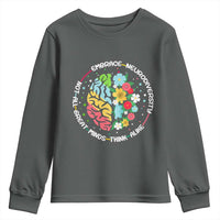 Embrace Neurodiversity Youth Sweatshirt Neurodiverse Brain Autism Awareness ADHD Autistic
