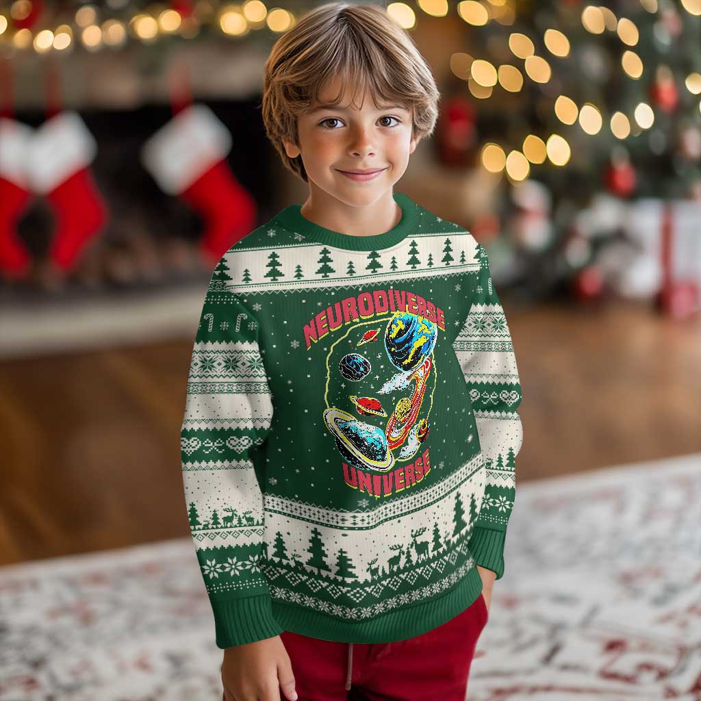 Neurodiverse Universe Ugly Christmas Sweater Neurodiversity Embrace ADHD Autism ASD - Wonder Print Shop