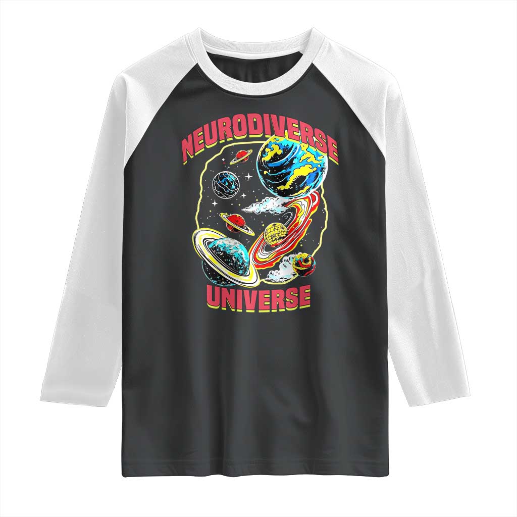Neurodiverse Universe Raglan Shirt Neurodiversity Embrace ADHD Autism ASD